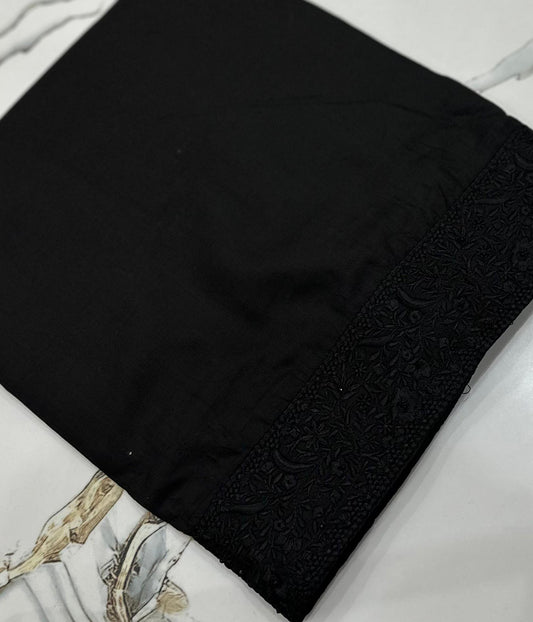 Black embroidered stone shawl