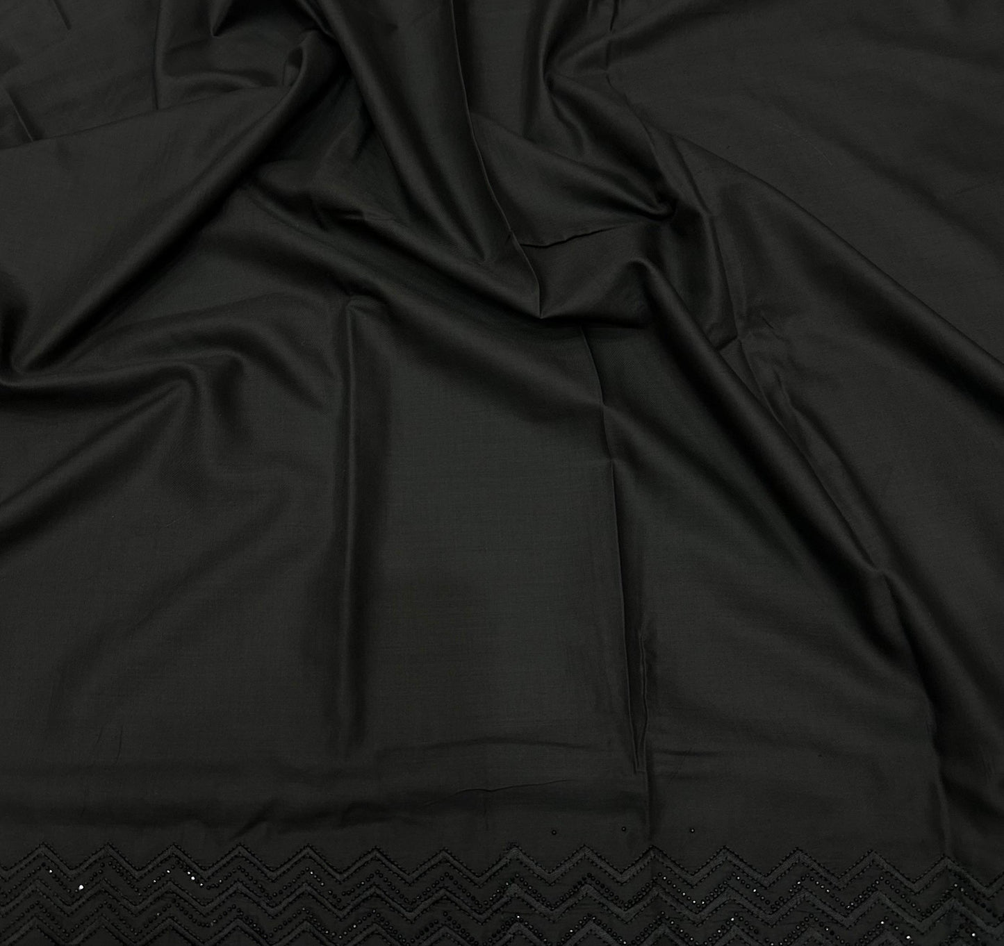 Black embroidered stone shawl