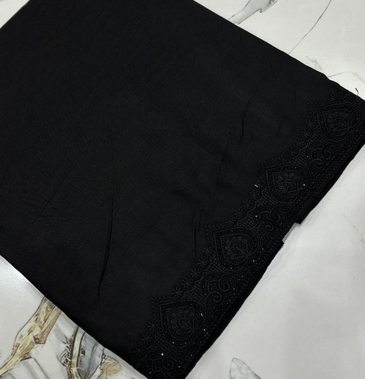 Black embroidered stone Shawl